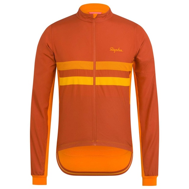 Rapha Brevet Long Sleeve Windblock Jersey Cykeltröja Brick/Orange