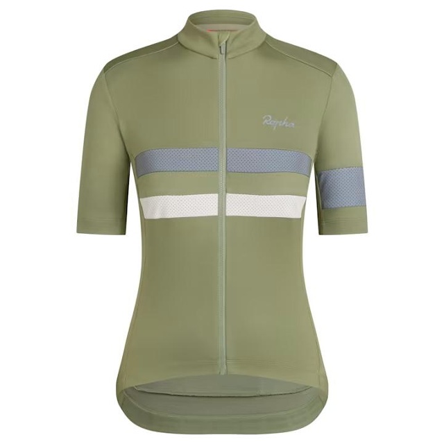 Rapha Women Brevet Jersey Cykeltröja Dam Olive Green