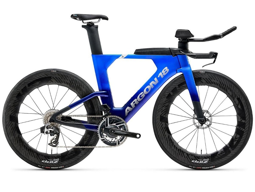 ARGON 18 E119 Tri+ Disc Red AXS Triahloncykel Vivid Blue