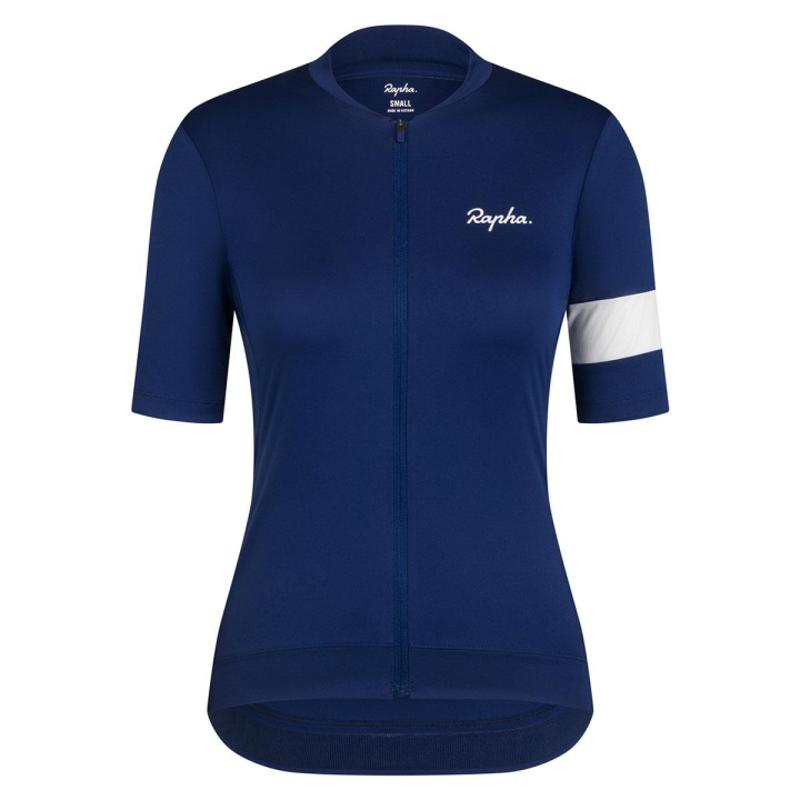 Rapha Women Core Jersey Cykeltröja Blue/White Stripe i gruppen Kläder/skor/hjälm / Tröjor / Kortärmade tröjor hos CykelCity (9527)